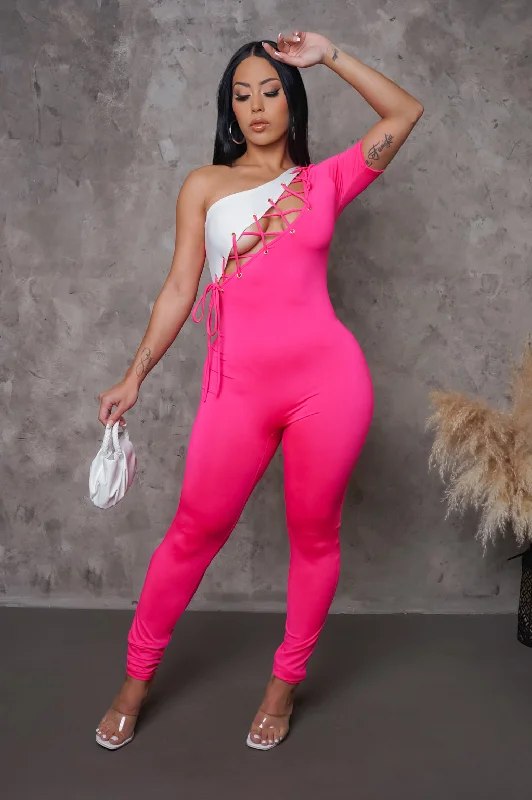 Girls Like Me Jumpsuit - Fuchsia Gym