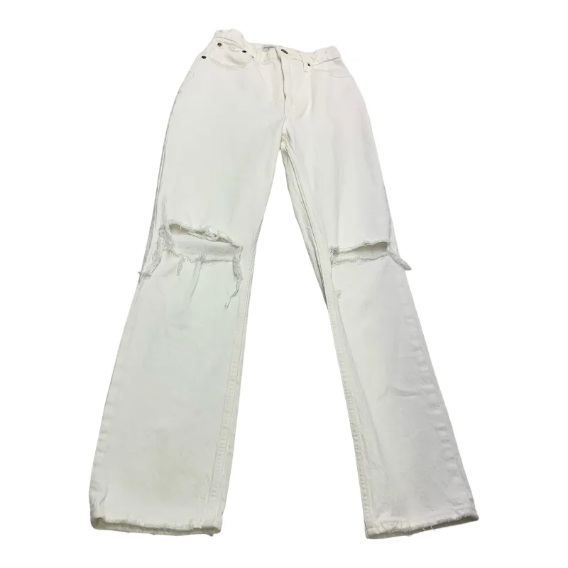 Jeans Straight By Abercrombie And Fitch In White Denim, Size: 2 Sporty Women's Tennis Jeans Straight By Abercrombie And Fitch In White Denim, Size: 2 Sporty Women's Tennis