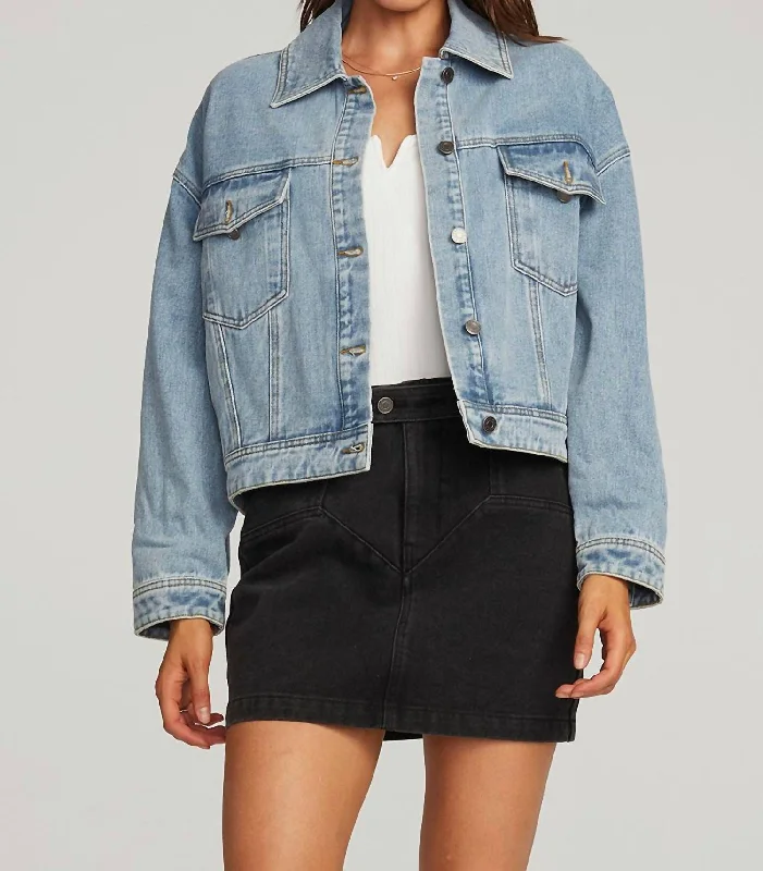 Marin Denim Jacket In Stonewash Denim Refined Women's Classic 