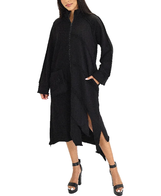 Fleece Maxi Dress w/ Frayed Trim Women