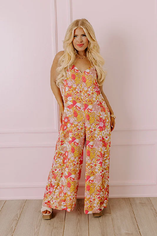 Casually Chic Floral Jumpsuit in Primrose Yellow Curves Contemporary 