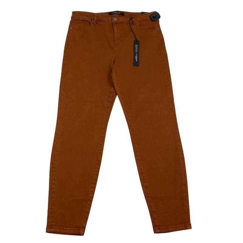 Jeans Skinny By Liverpool In Brown Denim, Size: 14 Dapper Women's Bow - adorned