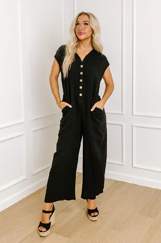 Coastal Travels Jumpsuit in Black Casual Women's Japanese 