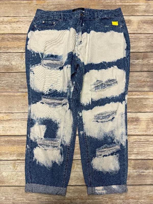 Jeans Cropped By Ashley Stewart In Tie Dye Print, Size: 16 Monochromatic All - in - one