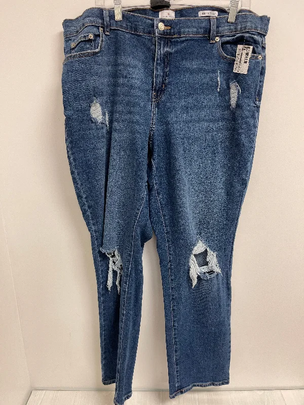 Jeans Straight By True Craft In Blue Denim, Size: 18 Scandinavian