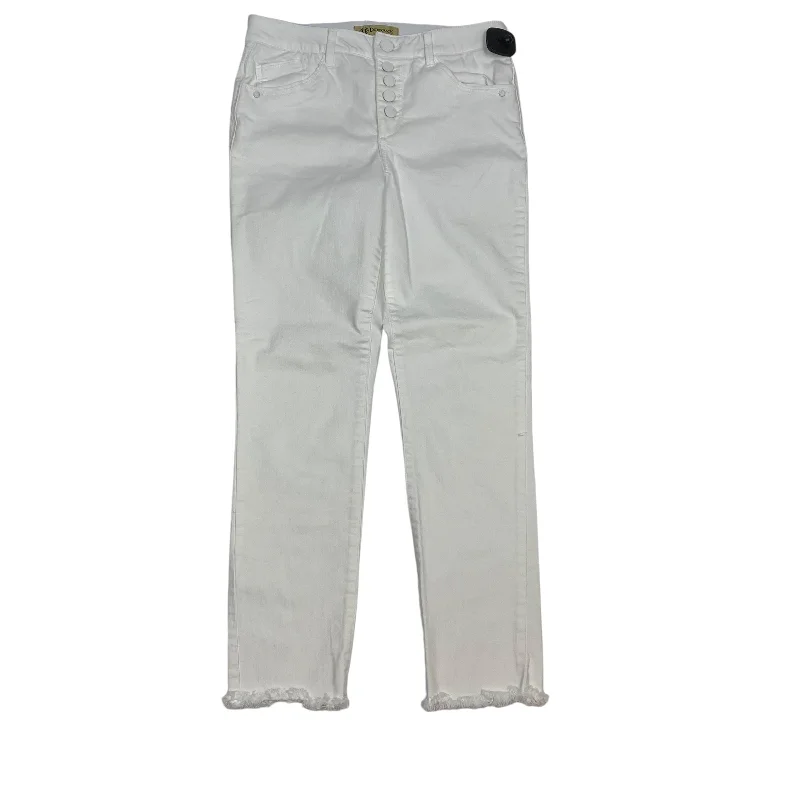 Jeans Straight By Democracy In White Denim, Size: 4 Bohemian Women's Free