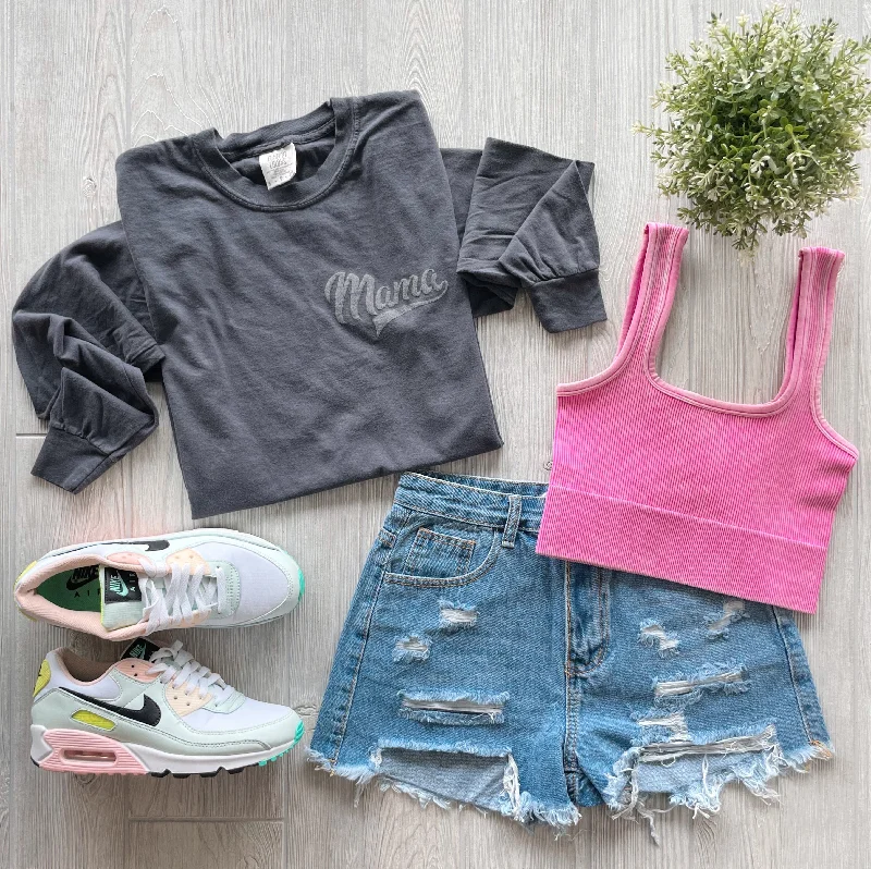 Mama Sporty • Charcoal Long Sleeve Laid - back Women's Vibe