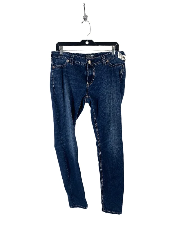 Jeans Straight By Silver In Blue, Size: 34 Bohemian Women's Free