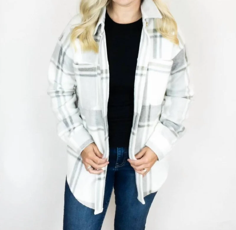 Paloma Plaid Harvey Jacket In Ivory Practical Women's Multi - 