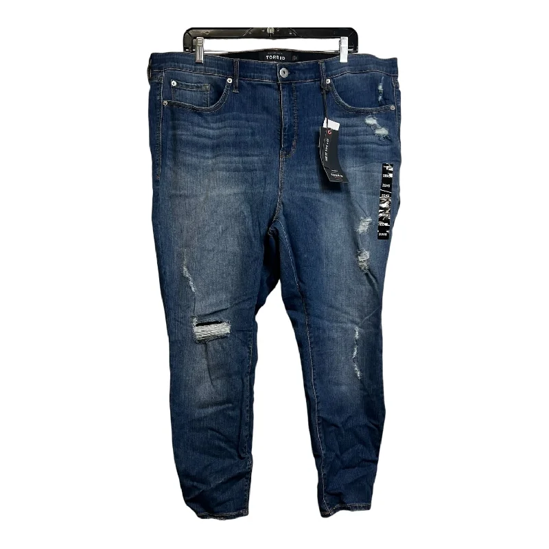 Jeans Straight By Torrid In Blue, Size: 22 Confident Women's High - fashion