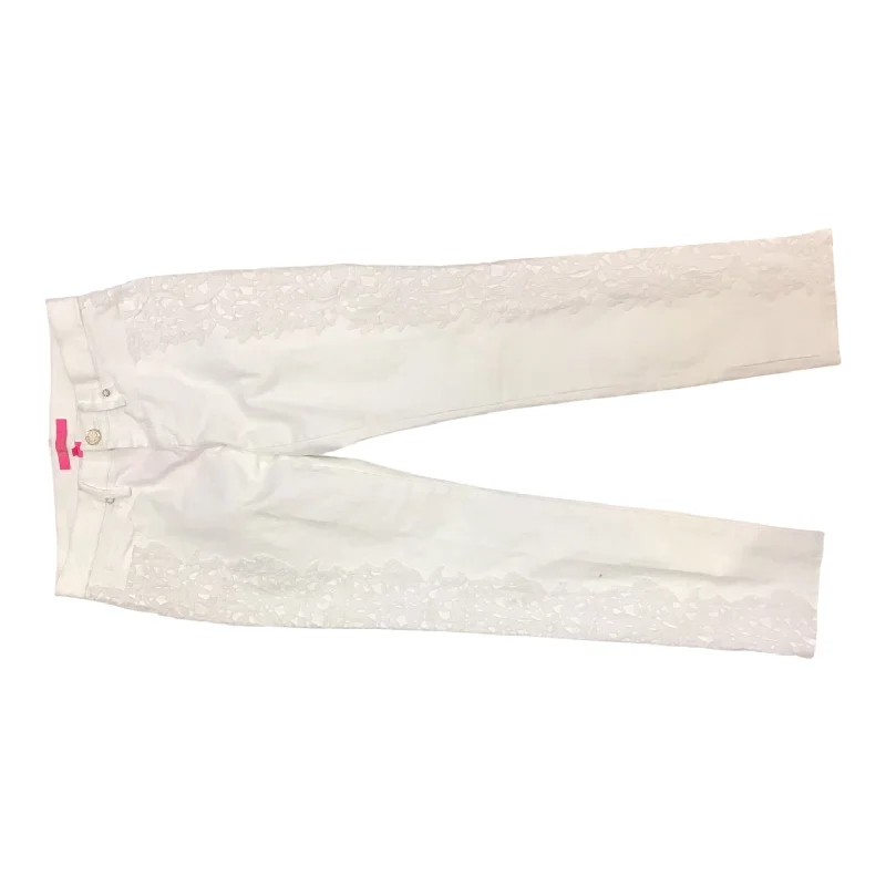 Jeans Skinny By Lilly Pulitzer In White, Size: 4 Adventure