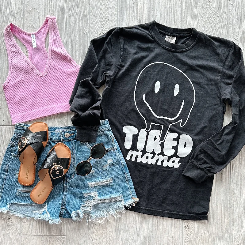Tired Mama • Vintage Black Long Sleeve Trendy Women's 
