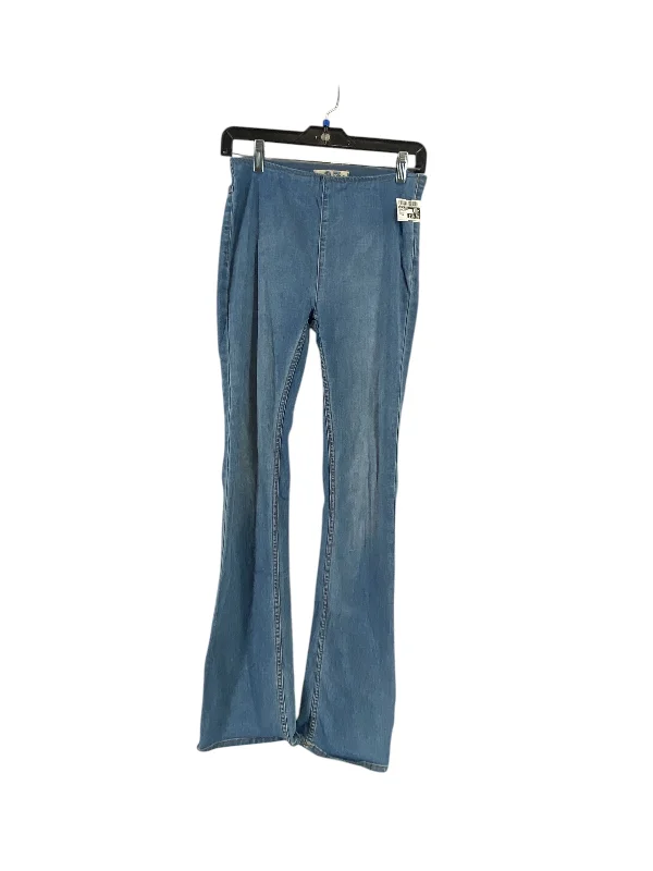 Jeans Flared By We The Free In Blue Denim, Size: 28 Artistic Women's Hand - painted