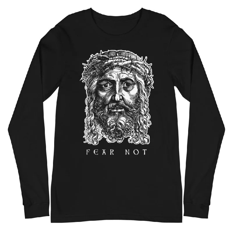 Jesus Fear Not Long-Sleeve Unisex Graphic T-Shirt Hip Women's Retro