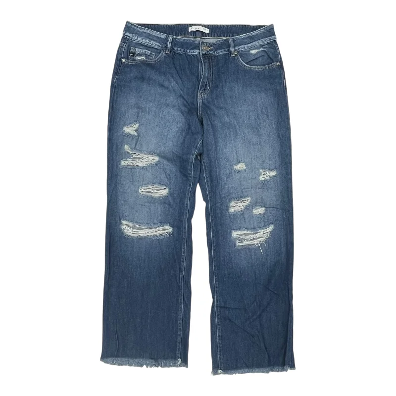 Jeans Wide Leg By Kancan In Blue Denim, Size:14 Vacation