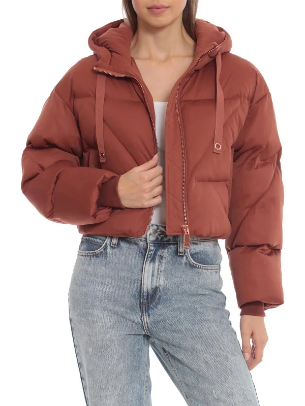 Womens Quilted Cropped Puffer Jacket Relaxed Women's Beachy