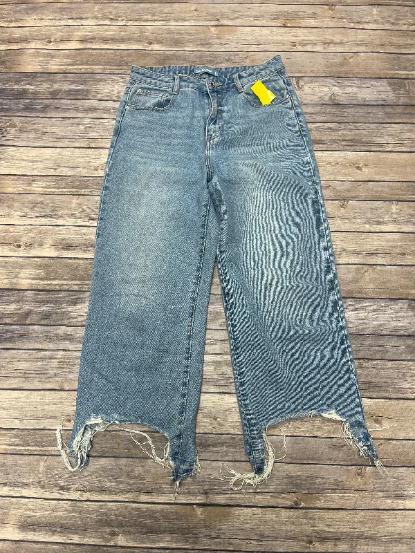 Jeans Wide Leg By Cme In Blue Denim, Size: L Sporty Women's Athleisure 