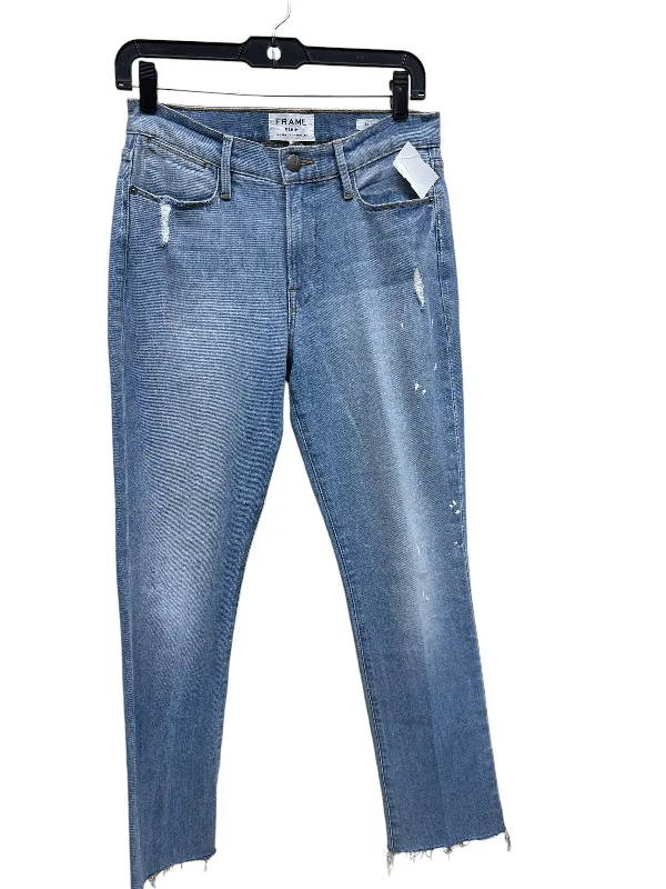 Jeans Straight By Frame In Blue Denim, Size: 4 Youthful Women's Anime - inspired