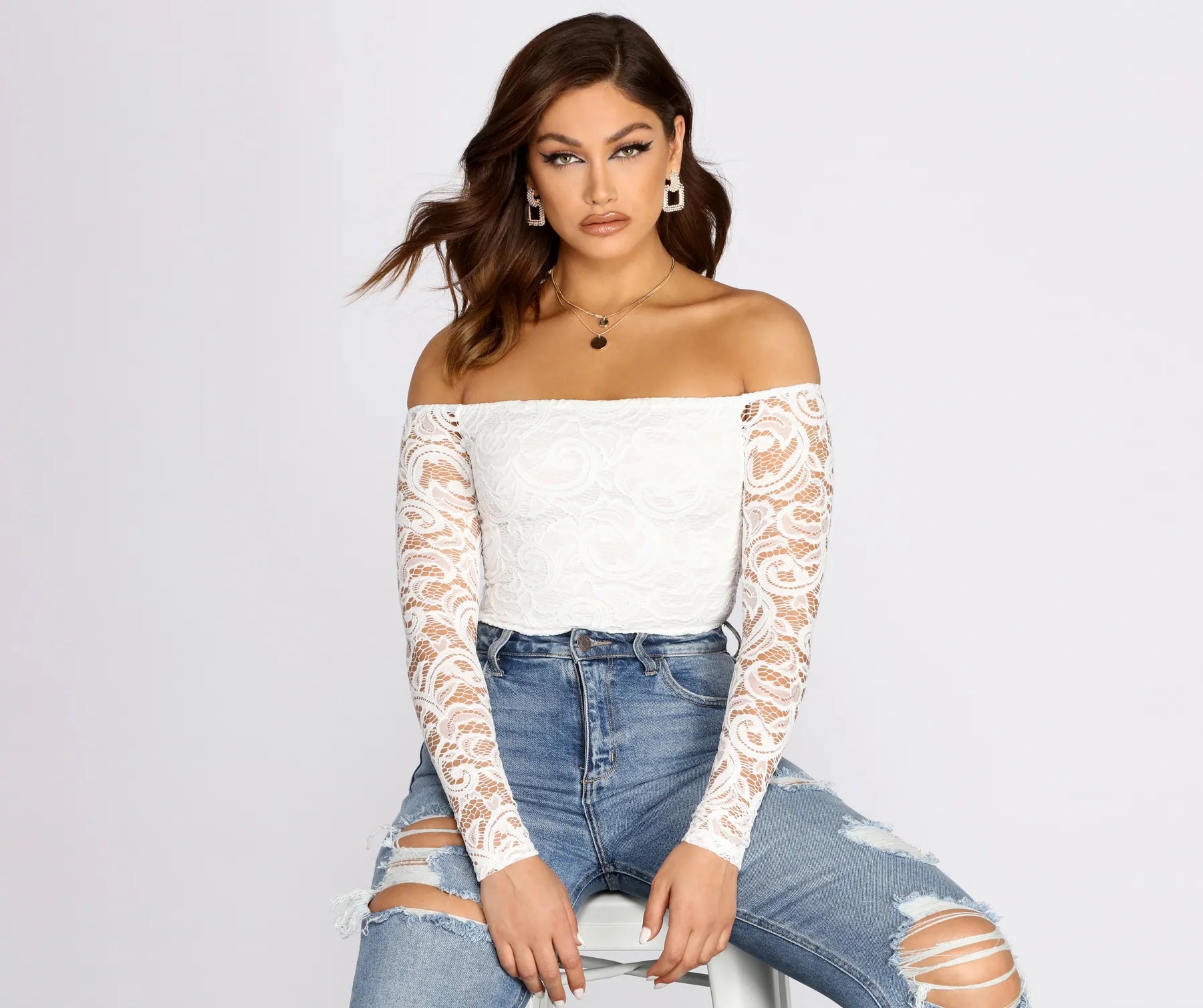 Lover Of Lace Off The Shoulder Bodysuit Luxurious Women's High -  end