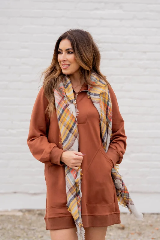 Quarter Zip Pullover Dress Cozy Women's Sherpa - lined