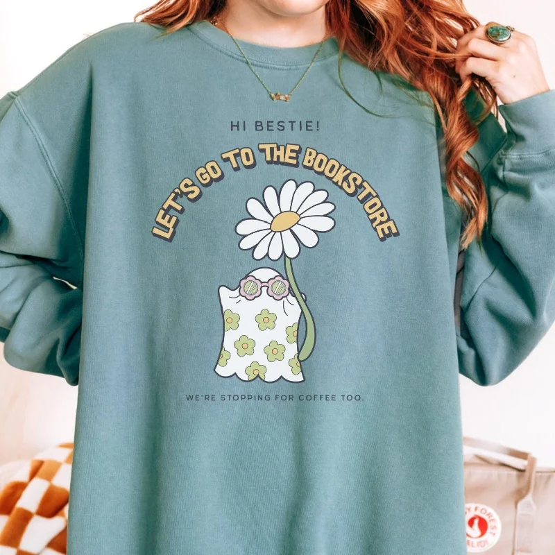 Let's Go to the Bookstore Long Sleeve Shirt Streetwear Style for 