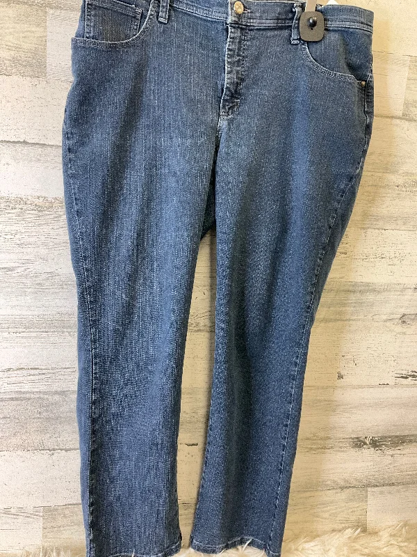 Jeans Straight By Lee In Blue, Size: 16l Unique Women's Upcycled