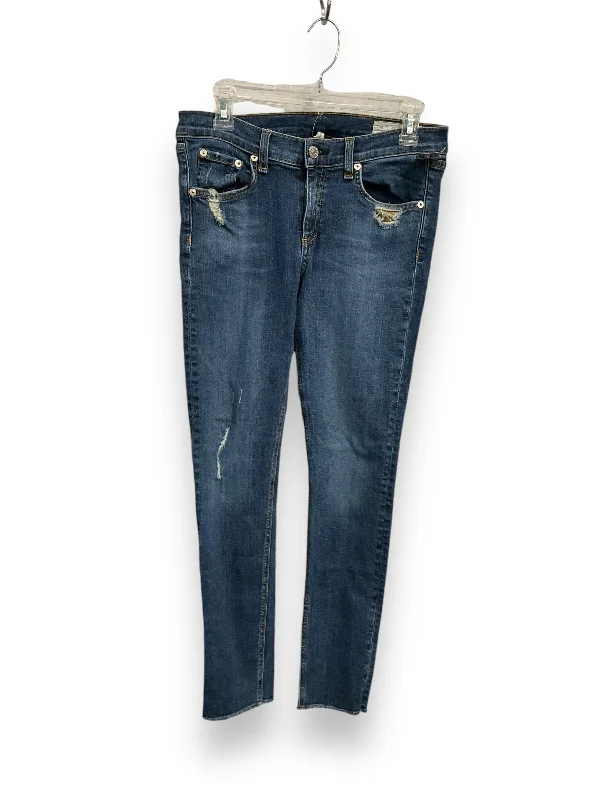 Jeans Straight By Rag And Bone In Blue Denim, Size: 8 British Gentlewoman Style