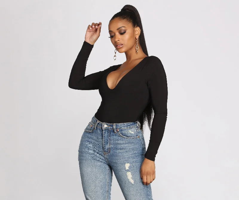 Basic V Neck Bodysuit garde