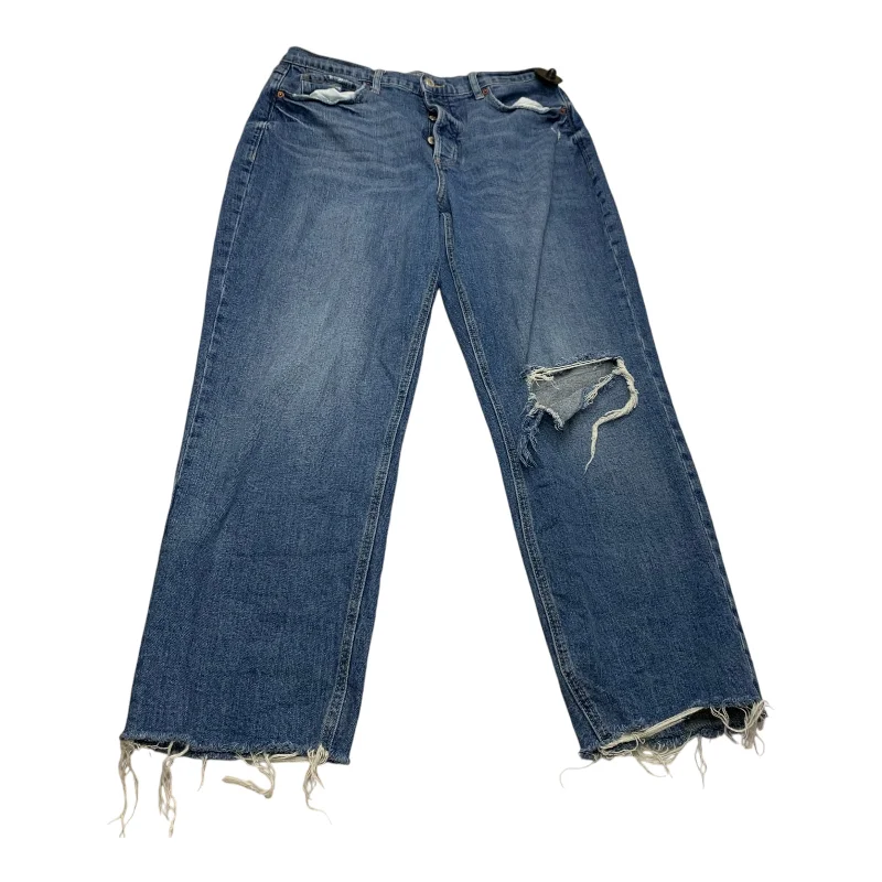 Jeans Straight By Old Navy In Blue Denim, Size: 14 Casual Women's Loose - fitting