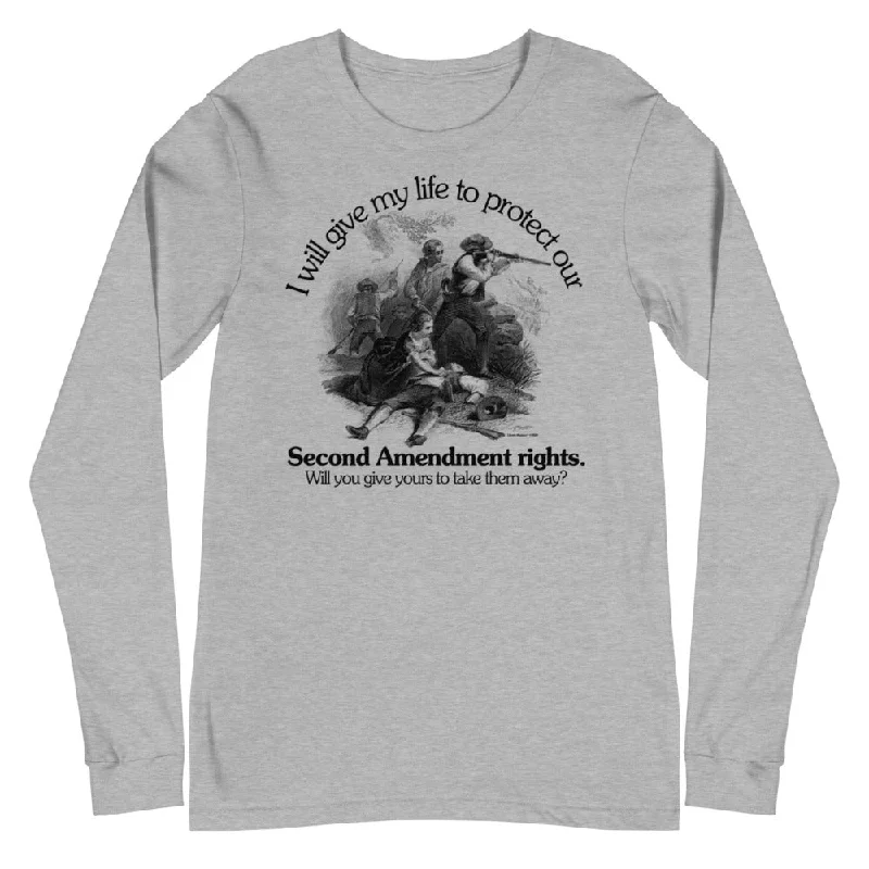 I Will Give My Life to Protect Our Second Amendment Unisex Long Sleeve Tee Feminine Women's Style I Will Give My Life to Protect Our Second Amendment Unisex Long Sleeve Tee Feminine Women's Style