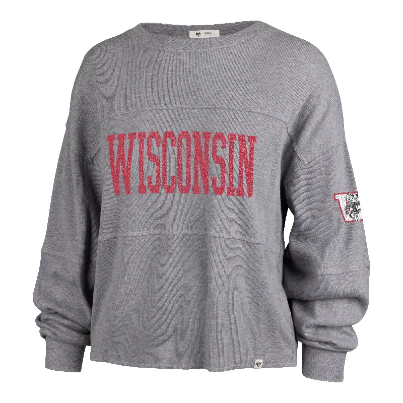 WISCONSIN BADGERS VINTAGE GET LOUD '47 JADA LONG SLEEVE TEE WOMENS Modern Women's Tech WISCONSIN BADGERS VINTAGE GET LOUD '47 JADA LONG SLEEVE TEE WOMENS Modern Women's Tech