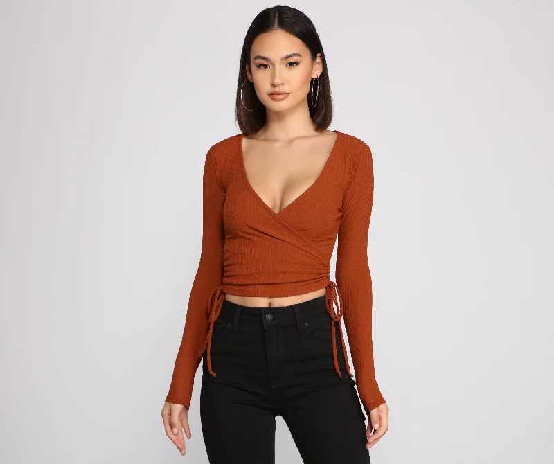 Casual Vibes Ribbed Knit Top Compression