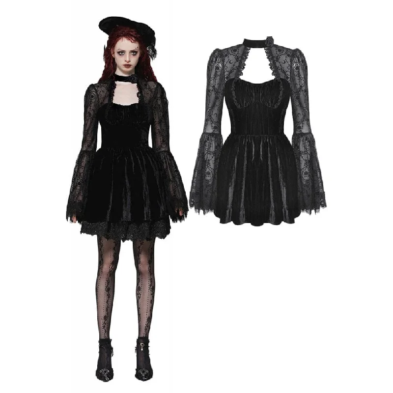 Women's Gothic Cut-out Lace Short Dress Streetwear Style for 