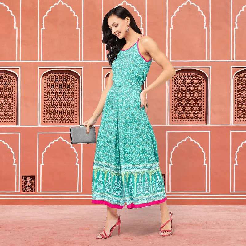 Jaipur Haat Strappy Printed Jumpsuit Dynamic Women's Moto