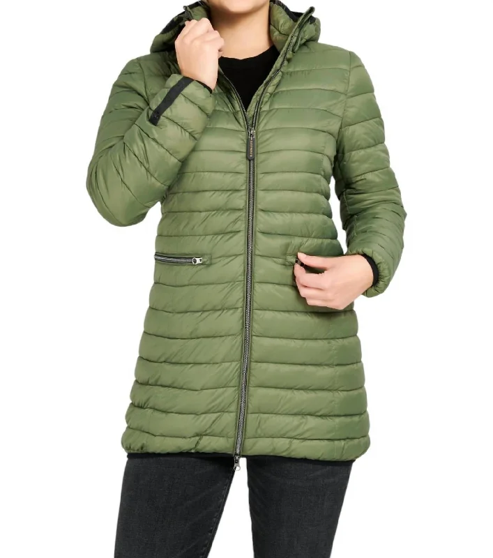 Shannon Vegan Down Coat In Military purpose