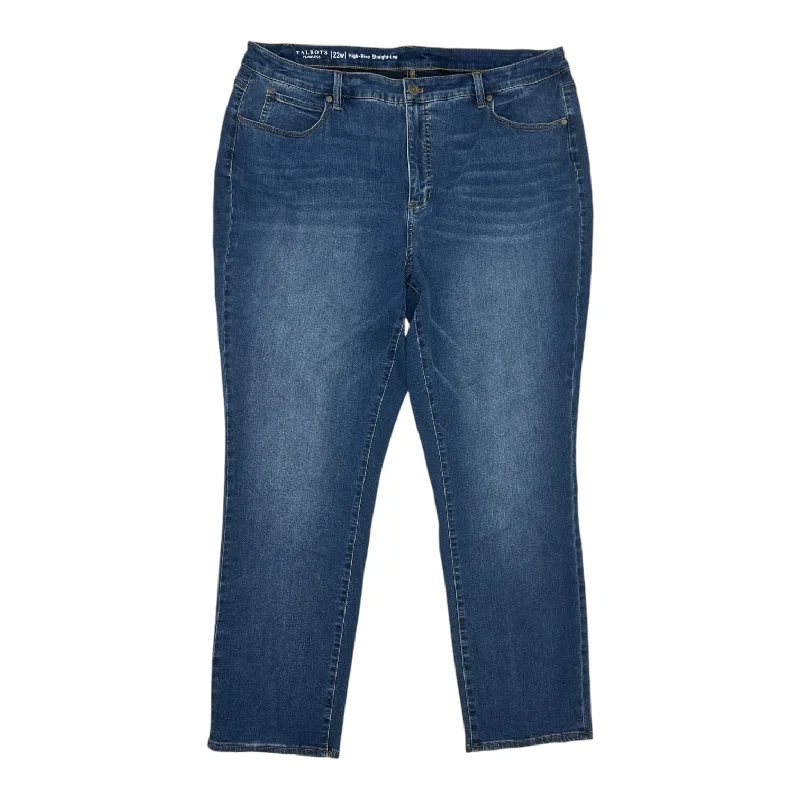 Jeans Straight By Talbots In Blue Denim, Size:22 Cashmere