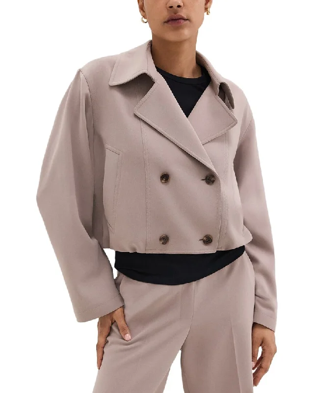 Theory Oversized Cropped Trench Compression