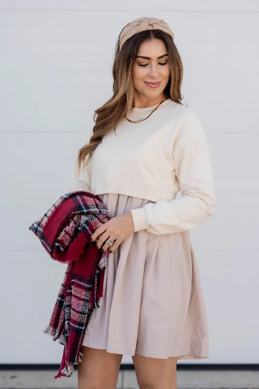 Classy Faux Layered Dress Artistic Women's Hand - painted