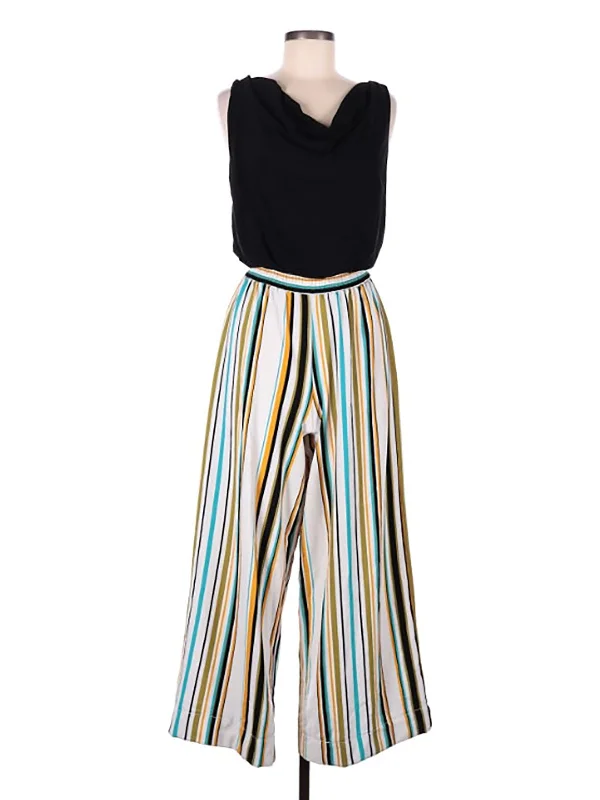 Emma & Michele Size 3X (24) Black Stripe Jumpsuit NWT Trendy Women's Oversized