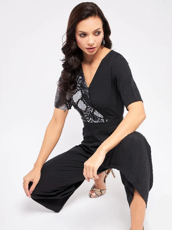 Snake Print Overlap Jumpsuit Artistic Women's Avant - 