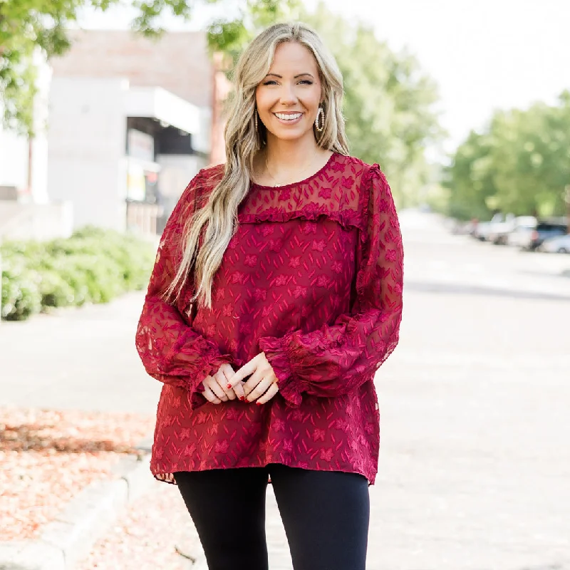 Check Yourself Top, Red Hip Women's Urban