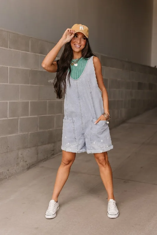 Tommy Denim Shortalls - Light Wash Athletic Women's 