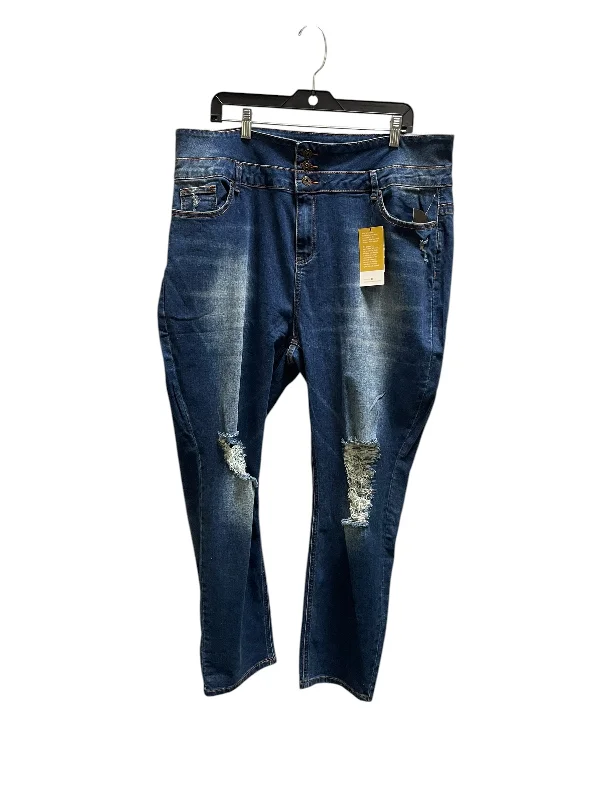 Jeans Boot Cut By Suzanne Betro In Blue Denim, Size: 20 Disco
