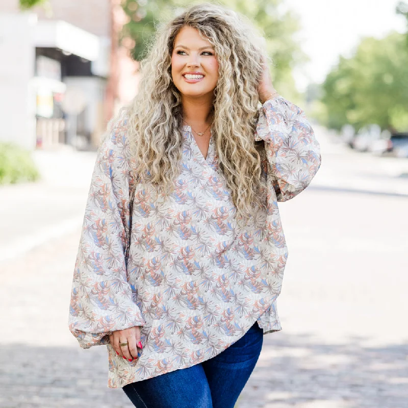 Go Both Ways Top, Gray Streetwear Style for 