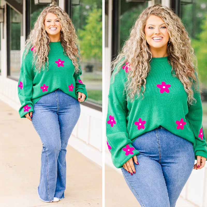 Peony For Your Thoughts Sweater, Green Confident Women's Power