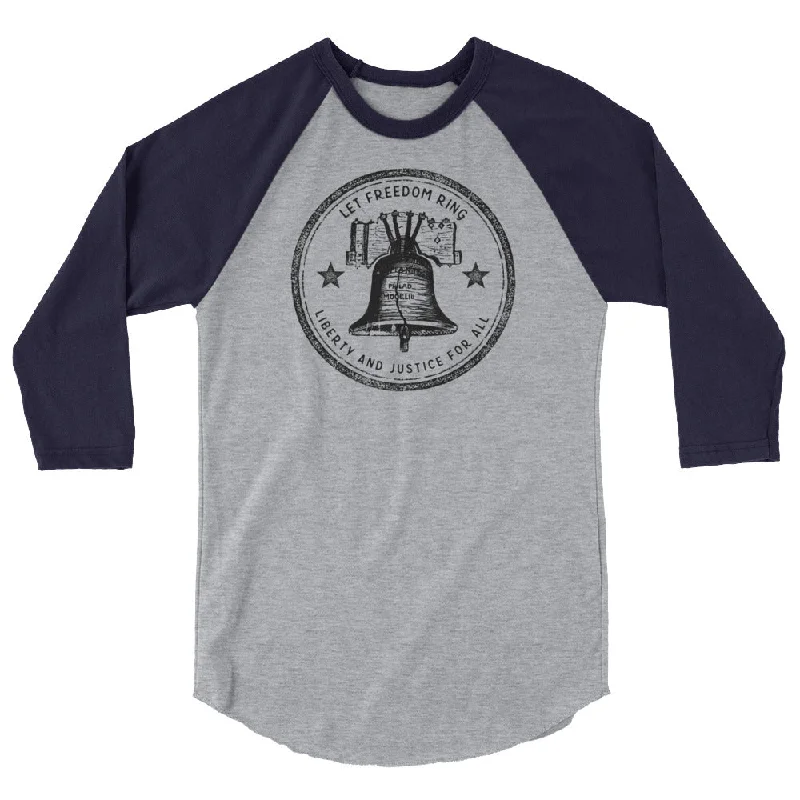 Let Freedom Ring 3/4 Sleeve Raglan Shirt Dynamic Women's High - energy