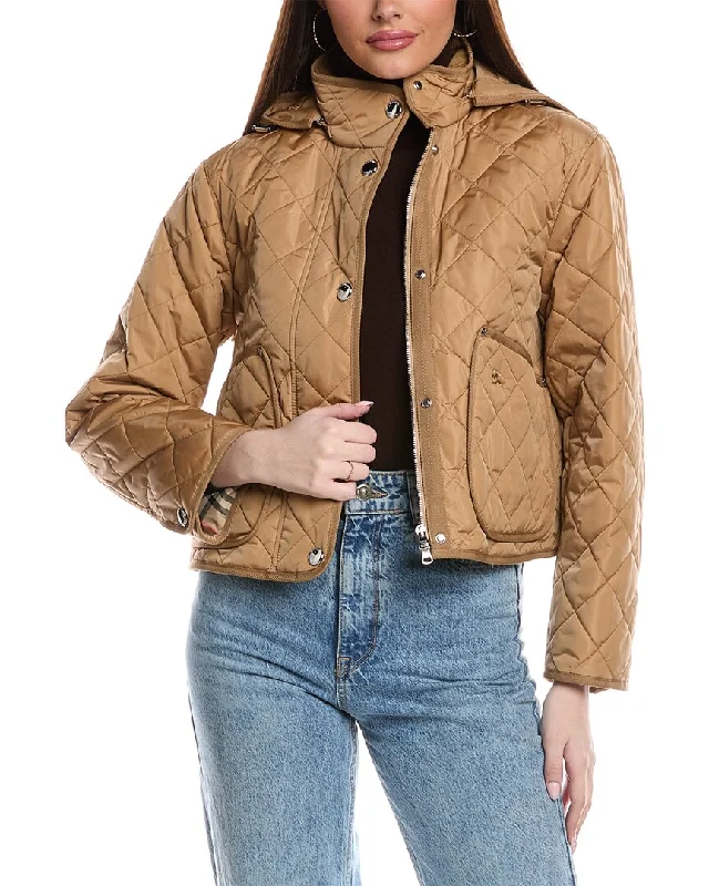 Burberry Cropped Quilted Jacket Geometric