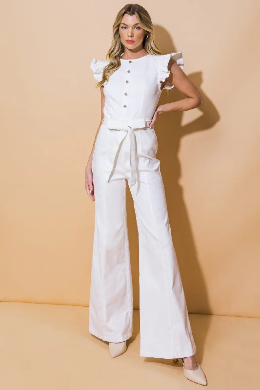 HEADING UPTOWN TWILL JUMPSUIT Minimalist Women's Casual
