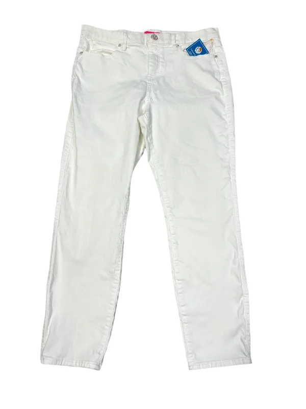Jeans Straight By Lilly Pulitzer In White, Size: 14 Laid - back Women's Style
