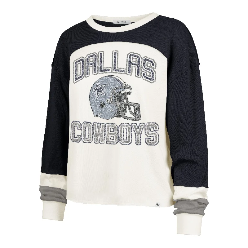 DALLAS COWBOYS HISTORIC GRIDIRON CURVE '47 TONI LONG SLEEVE TEE WOMENS Contemporary 